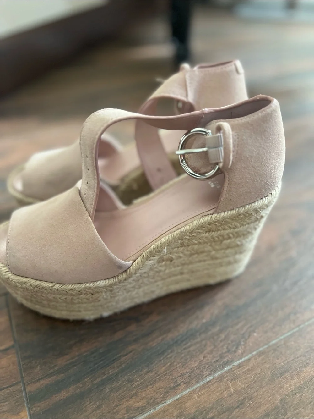 Women's Blush taupe Marc fisher Espadrille Wedge Sandals